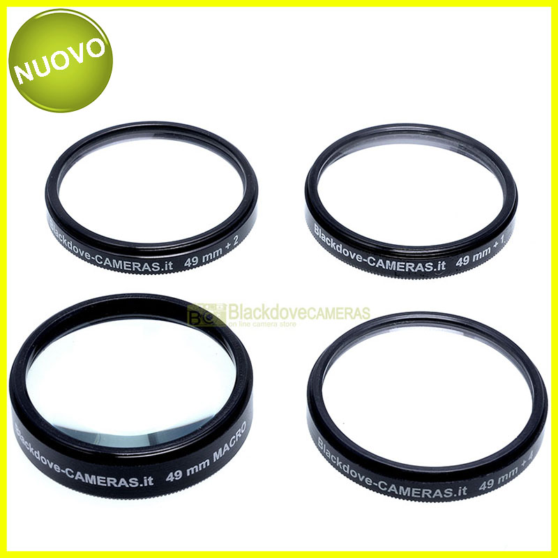 “49mm. kit 4 aggiuntivi +1 +2 +4 +10 diottrie Blackdove-cameras. Close-up set.”