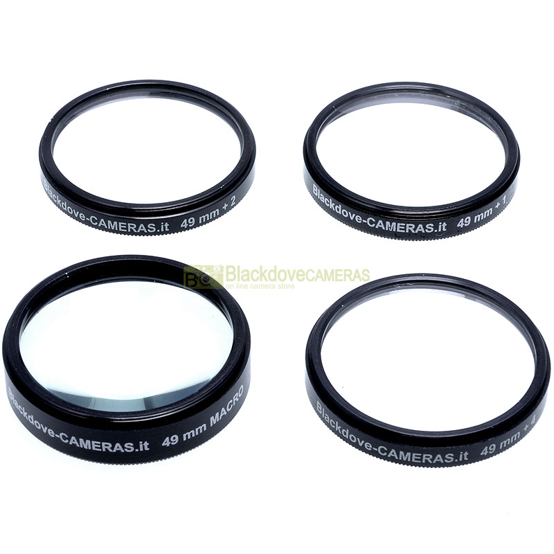 “49mm. kit 4 aggiuntivi +1 +2 +4 +10 diottrie Blackdove-cameras. Close-up set.”