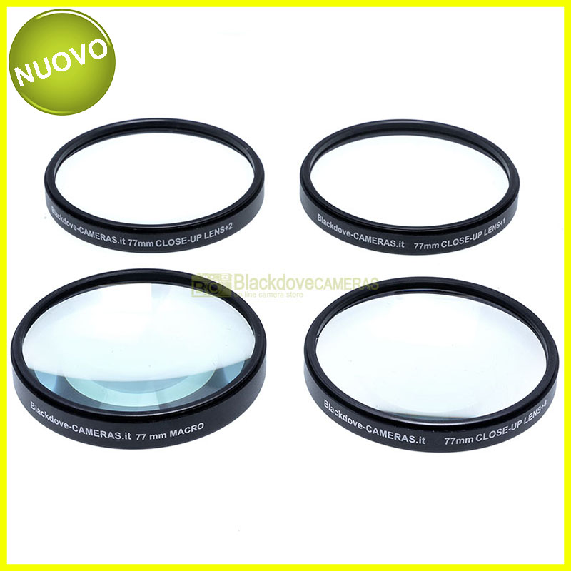 “77mm. kit 4 aggiuntivi +1 +2 +4 +10 diottrie Blackdove-cameras. Close-up set.”