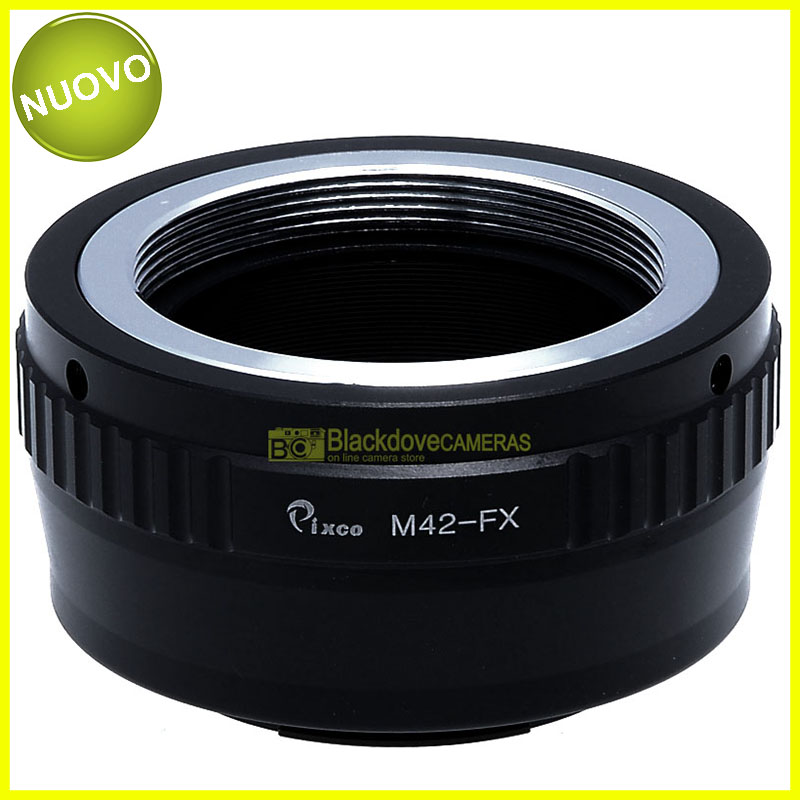 Adapter per obiettivi a vite M42 su fotocamere Fujifilm Fuji X. Anello adattatore.