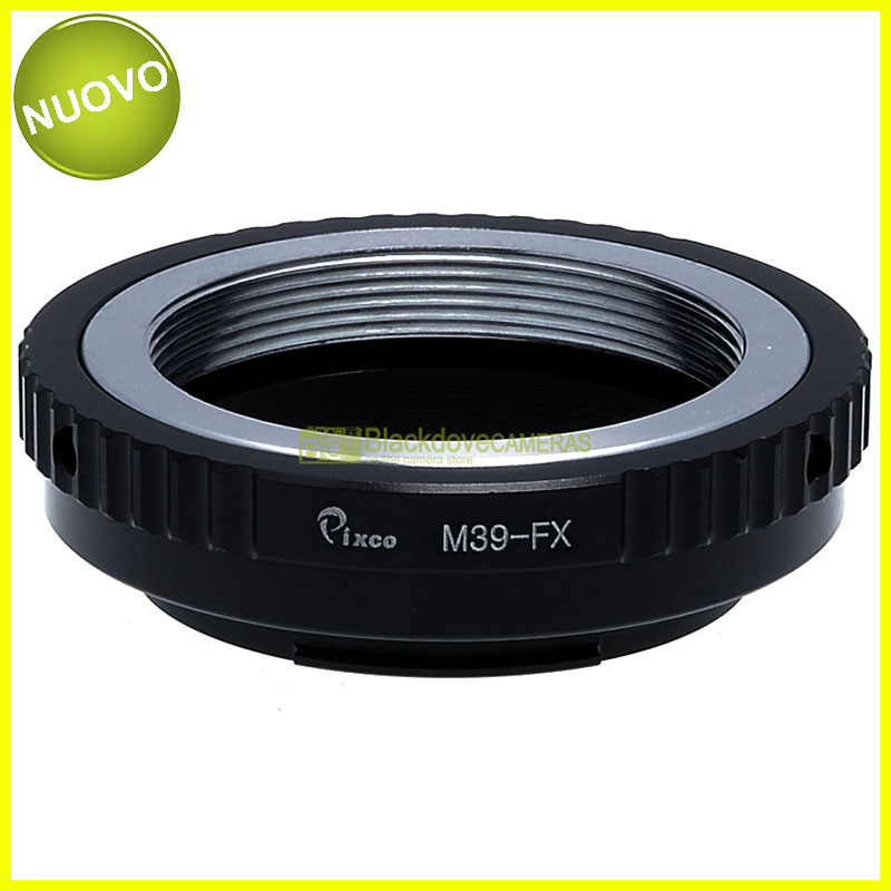 Adapter per obiettivi a vite M39 su fotocamere Fujifilm Fuji X. Anello adattatore.