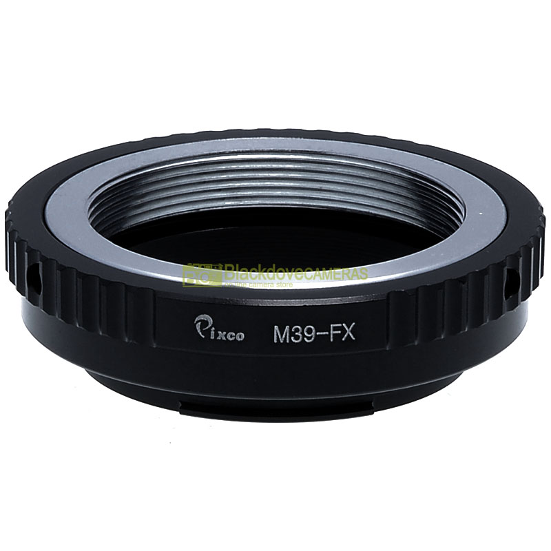 Adapter per obiettivi a vite M39 su fotocamere Fujifilm Fuji X. Anello adattatore.