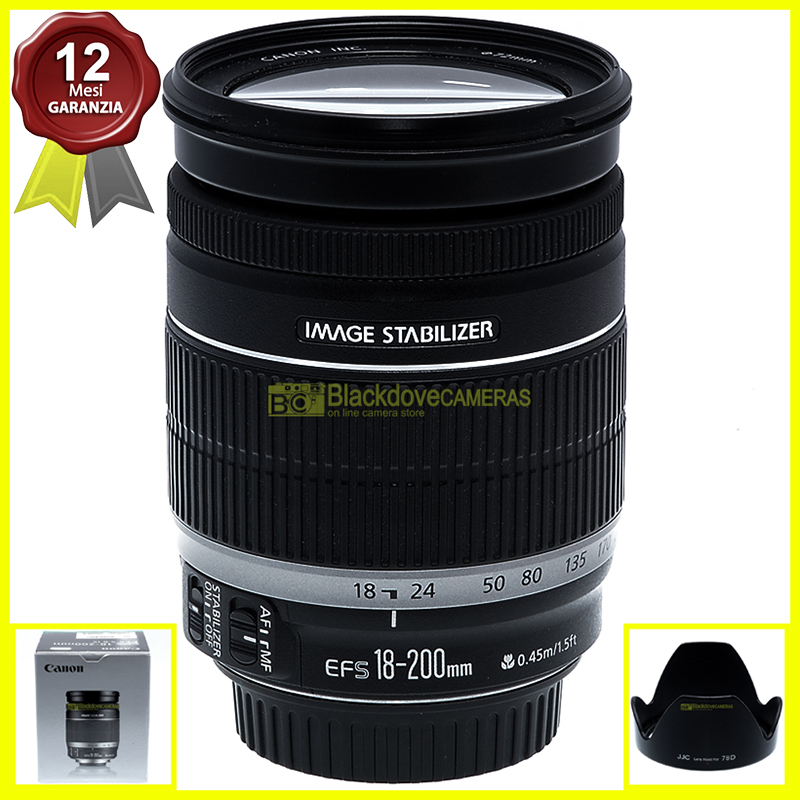 Canon EF-S 18-200mm. f3,5-5,6 IS Obiettivo zoom AF per fotocamere digitali EOS