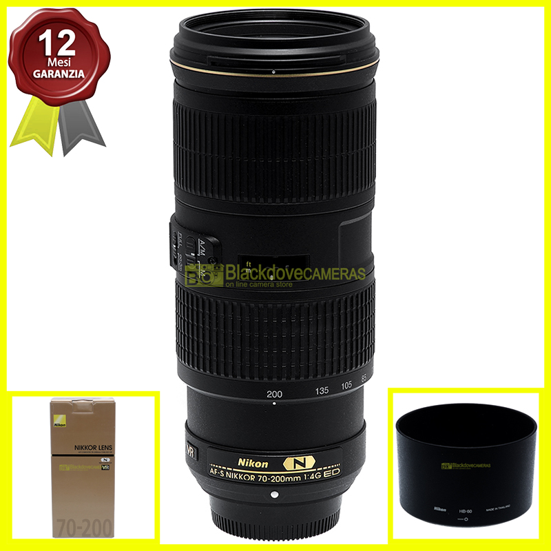 Nikon AF-S Nikkor 70/200mm f4 G ED VR N obiettivo full frame per reflex digitali