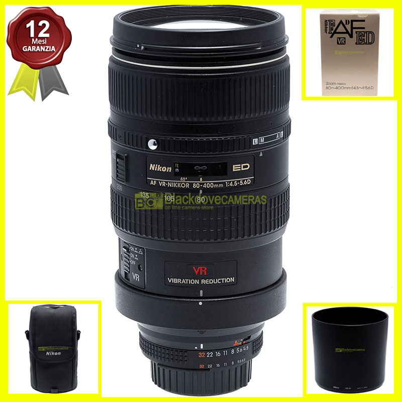 Nikon AF-D Nikkor 80/400mm f4-5,6 D ED VR Obiettivo per fotocamere, come nuovo!