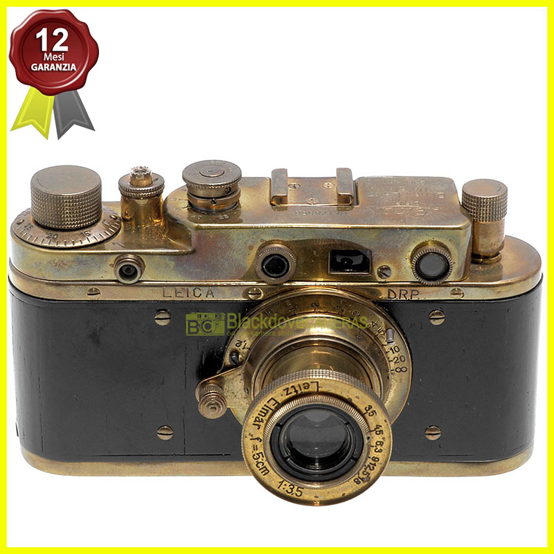 Fotocamera a telemetro M39 con Elmar 5cm. f3,5. Replica Leica dorata funzionante