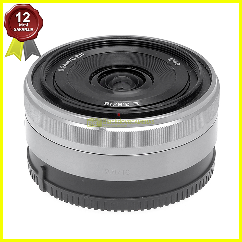 Sony E 16mm f2,8 OSS Silver. Obiettivo per fotocamere Sony E-Mount-NEX SEL-16F28