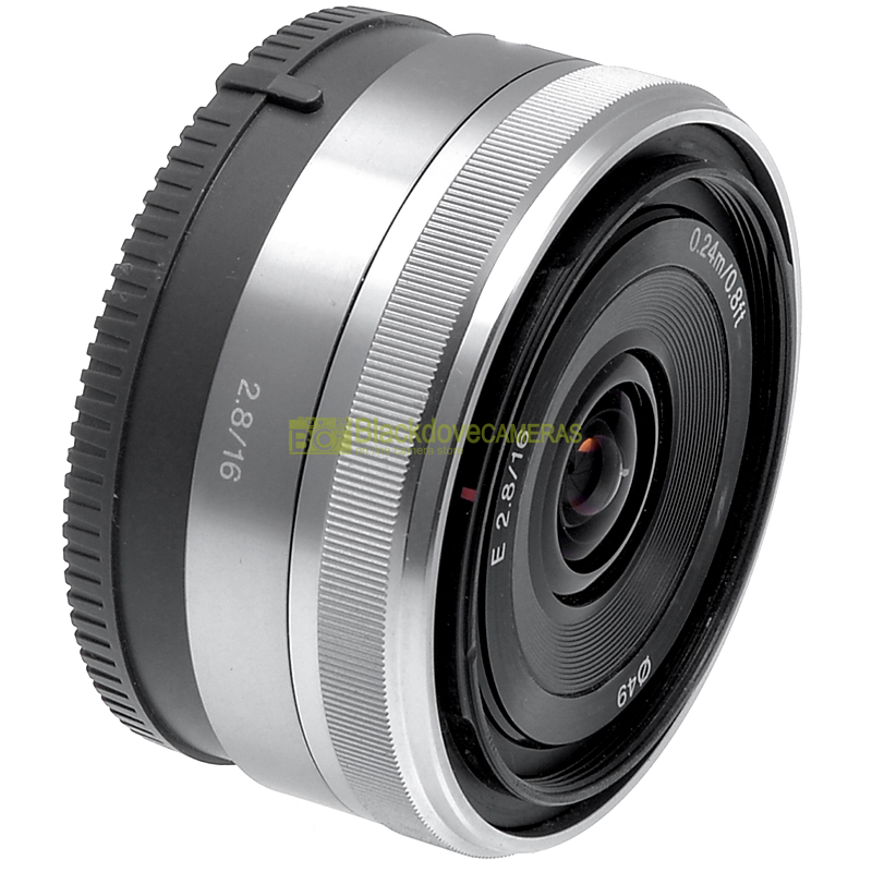 Sony E 16mm f2,8 OSS Silver. Obiettivo per fotocamere Sony E-Mount-NEX SEL-16F28