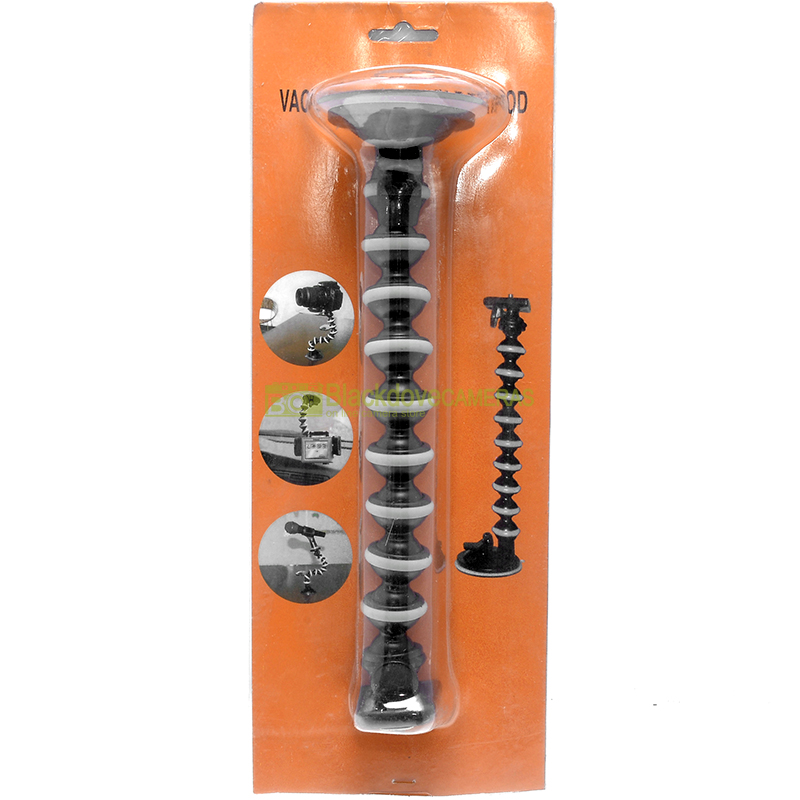 Mini stativo a ventosa, snodabile. Per fotocamere e videocamere leggere.