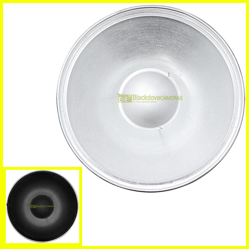 Beauty disk con griglia Elinchrom per flash da studio da studio e monotorcia.