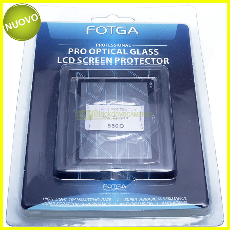 Protezione display in vetro Fotga per fotocamere Canon EOS 550D. LCD protector.