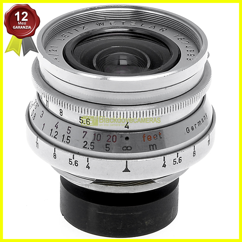 Leica Leitz Wetzlar Super Angulon 21mm. f4 Obiettivo con innesto a vite M39. 