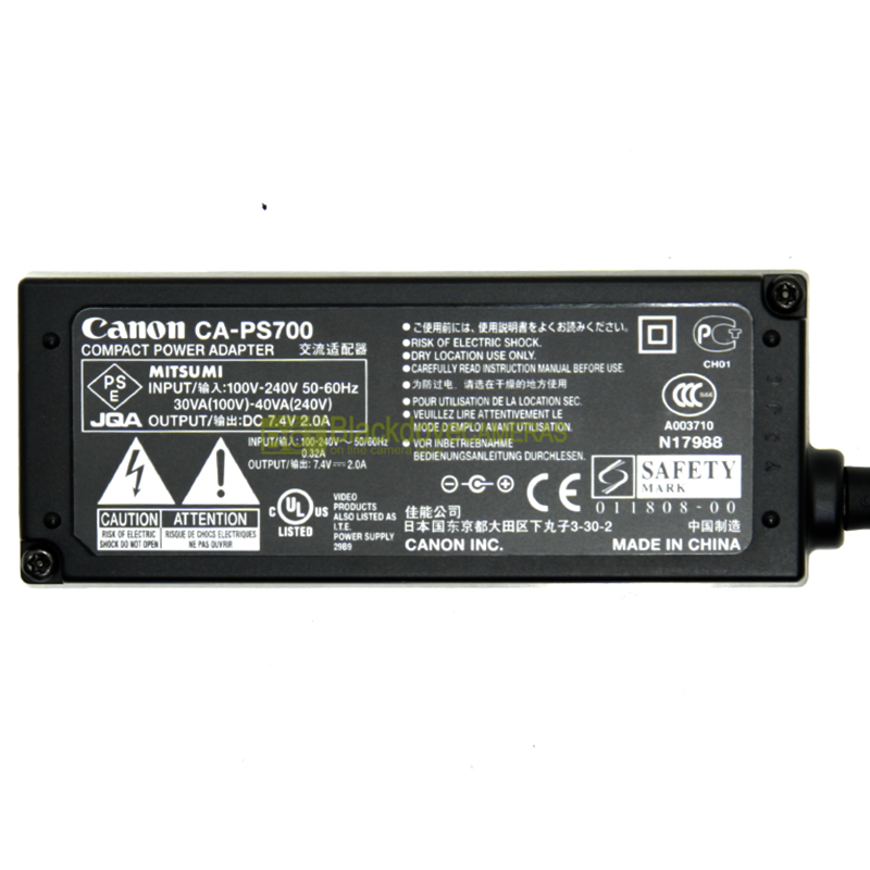 Canon CA-PS700 AC Adapter per EOS 350D, 400D, G7, G8, G9, S30, S40, S45, S50...