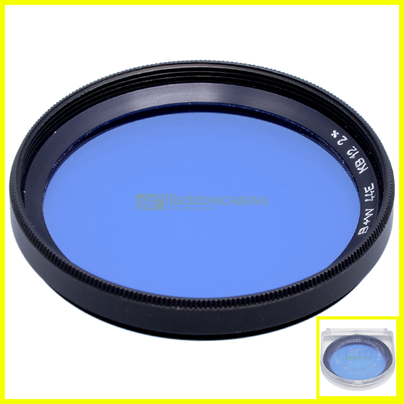 Filtro blu KB12 2x 44E B+W Pro per obiettivi. Blue photo filter.