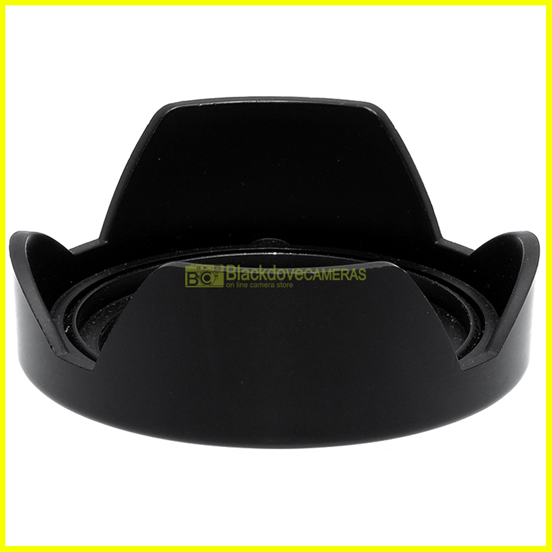 “52mm. paraluce a corolla universale, innesto a vite. Ruotabile. Lens hood.”