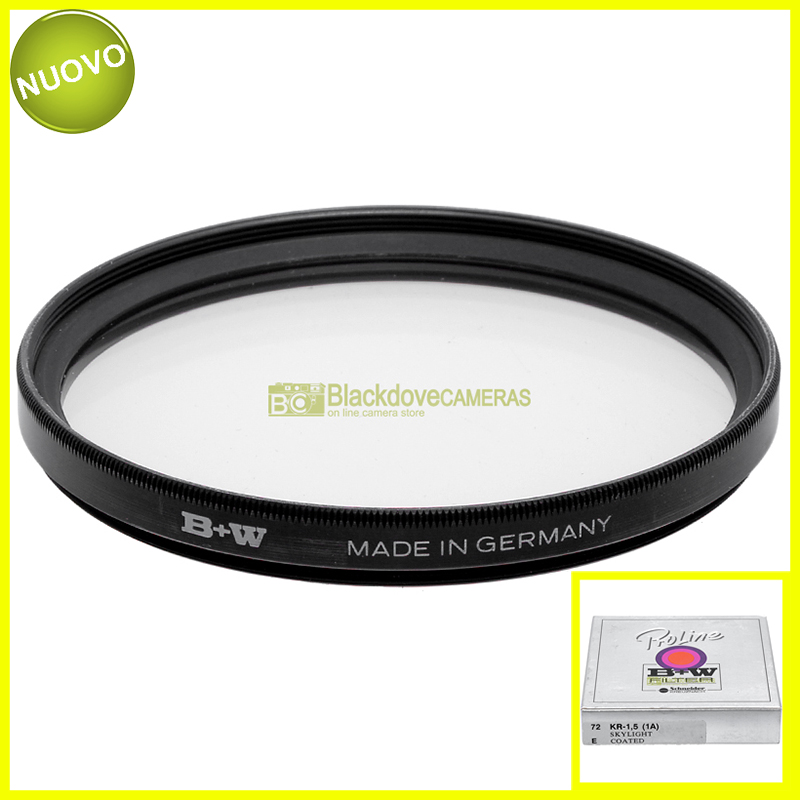 “72mm. Filtro Skylight 1A KR 1,5 B+W by Schneider. M72 Sky-light filter *NUOVO*.”
