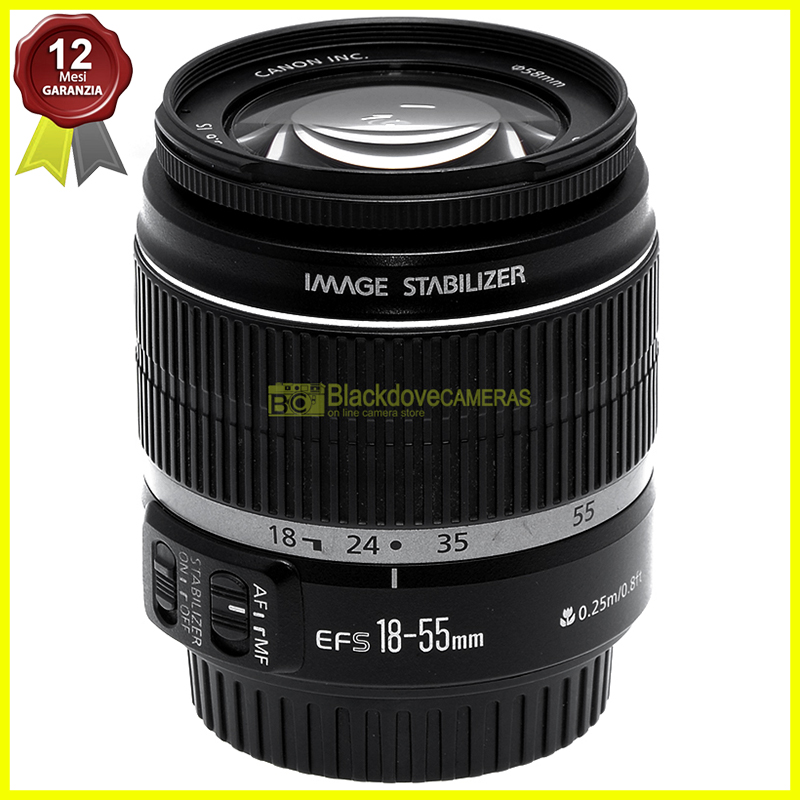 Canon EF-S 18-55mm f3,5-5,6 IS. Obiettivo zoom per fotocamere digitali EOS AF.