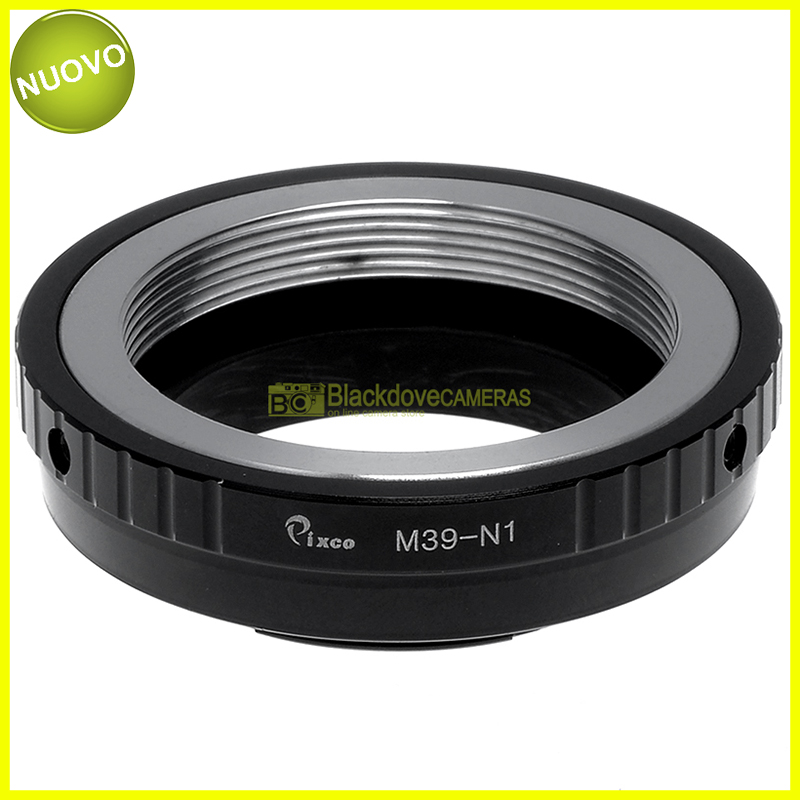 Adattatore per obiettivi a vite Leica M39 su fotocamere Nikon 1. Anello adapter.