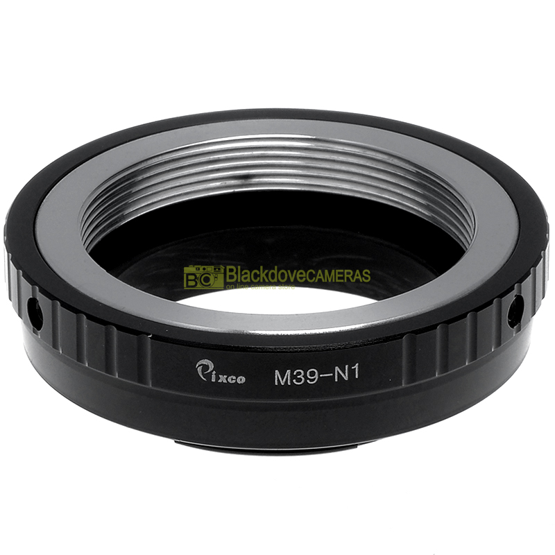 Adattatore per obiettivi a vite Leica M39 su fotocamere Nikon 1. Anello adapter.