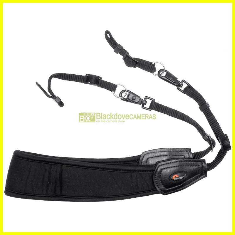 Tracolla universale in neoprene per fotocamere. Sgancio rapido. Camera strap.