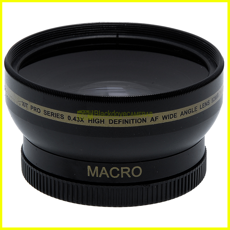 Aggiuntivo grandangolare 0,43x wide angle lens XIT Pro HD a vite da 52mm M52