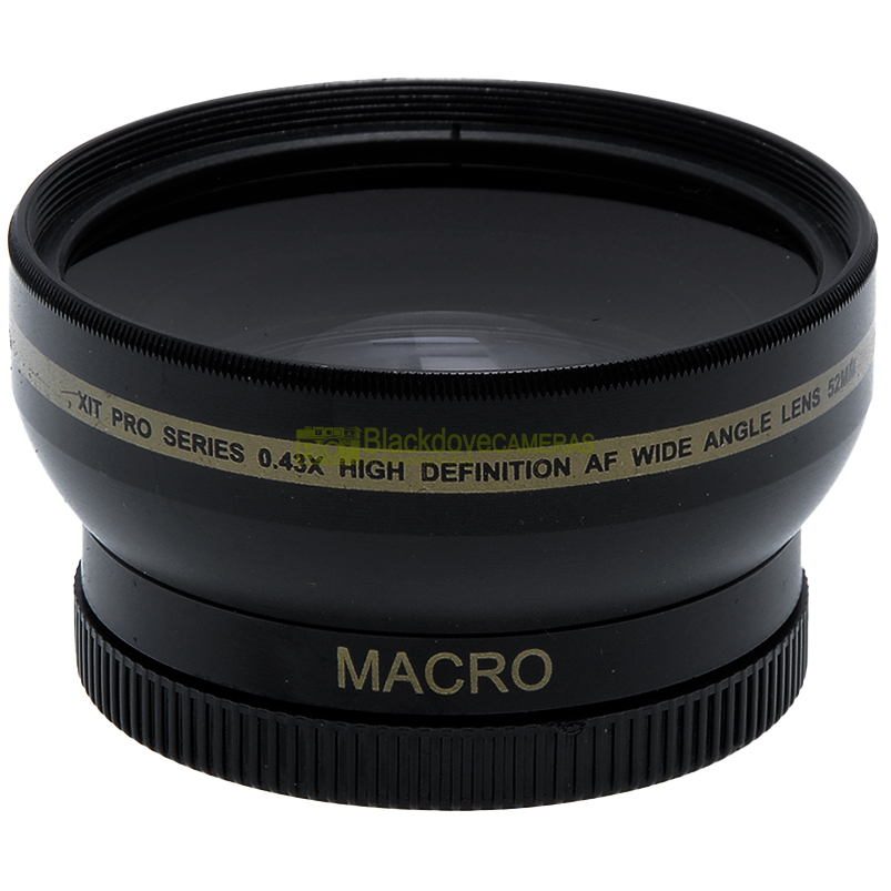 Aggiuntivo grandangolare 0,43x wide angle lens XIT Pro HD a vite da 52mm M52