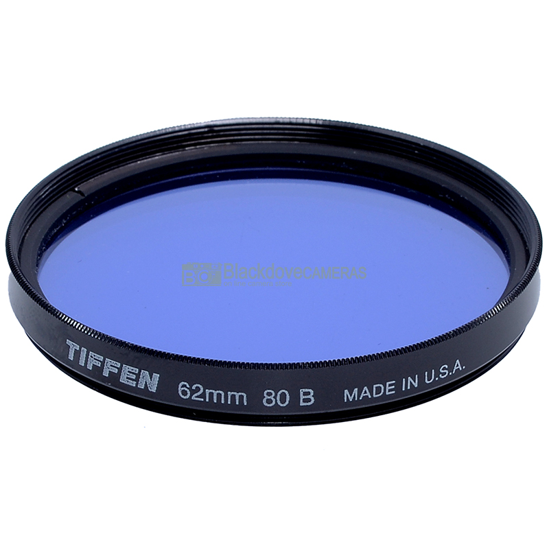 62mm. Filtre de conversion bleu Tiffen 80B diamètre M62 mm. Filtre de lentille bleu