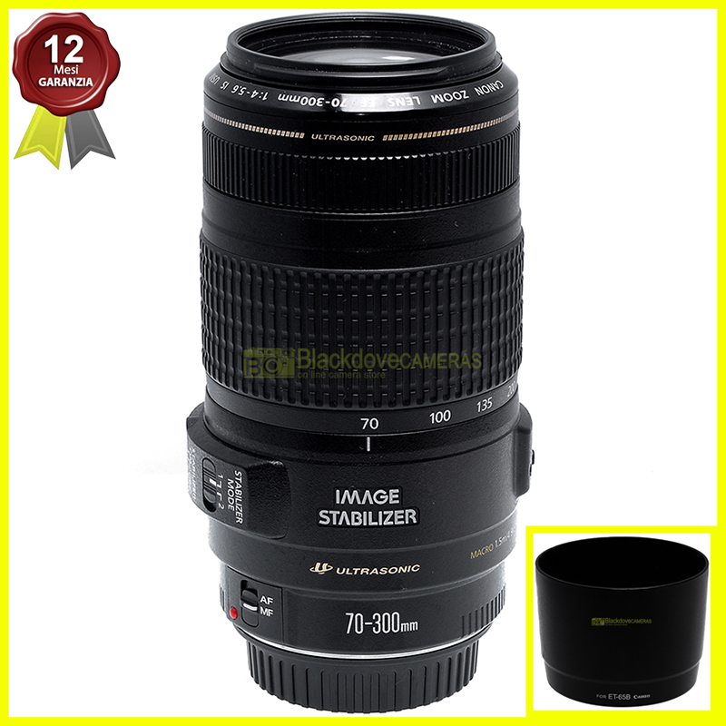 Canon EF 70/300mm f4-5,6 IS USM Obiettivo zoom Full Frame per fotocamere EOS.