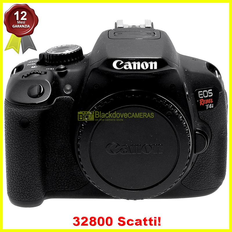 Canon EOS Rebel T4i 650D Black body Macchina fotografica reflex 18Mp Fotocamera