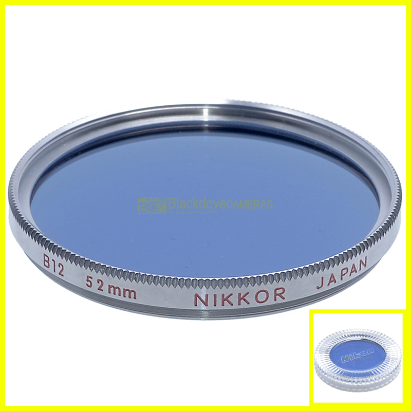 52mm Filtro di conversione blu Nikon B12 a vite M52. B-12 Blue lens filter