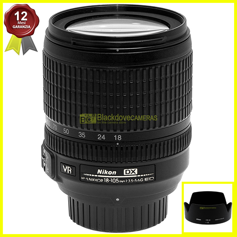 Nikon AF-S Nikkor 18/105mm f3,5-5,6 G DX VR obiettivo zoom per reflex digitali. 