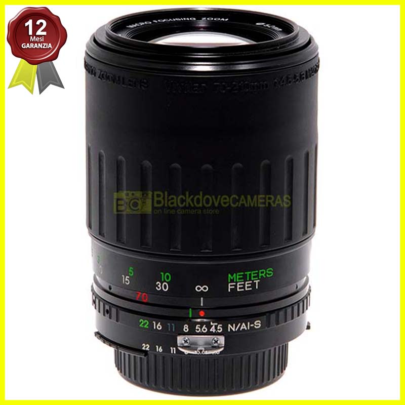 Vivitar 70/210mm. f4,5-5,6 MC Macro 1:4 obiettivo zoom per reflex Nikon AI-S