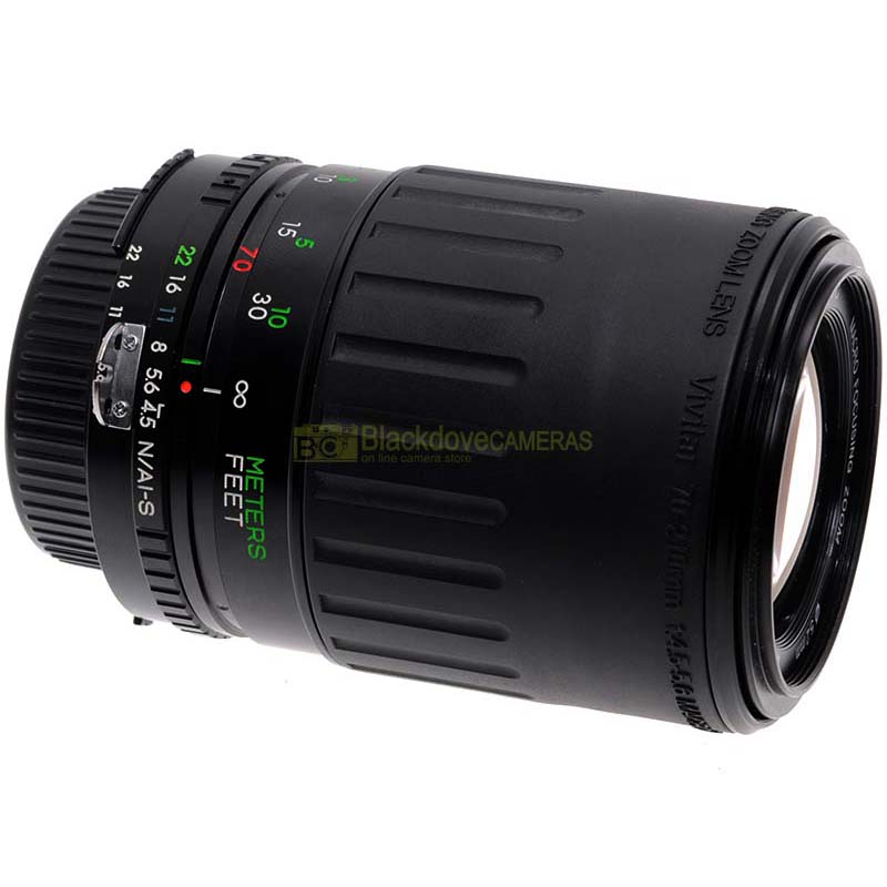 Vivitar 70/210mm. Objetivo zoom f4.5-5.6 MC Macro 1:4 para cámaras SLR Nikon AI-S
