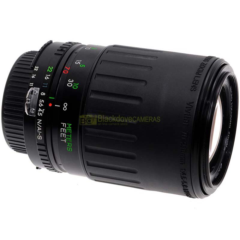 Vivitar 70/210mm. f4,5-5,6 MC Macro 1:4 obiettivo zoom per reflex Nikon AI-S