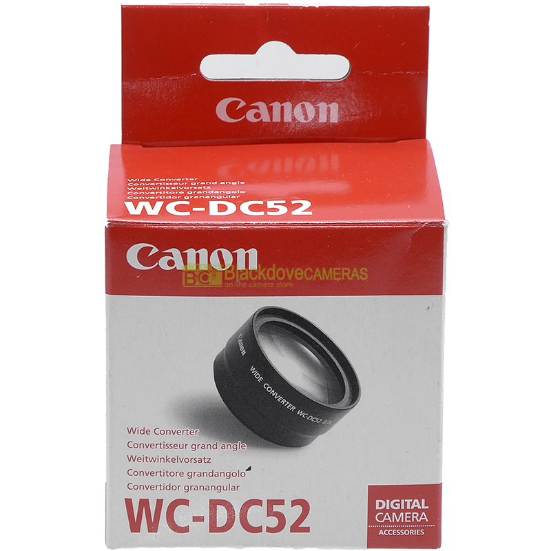 Canon WC-DC52 wide converter 0,7x 52mm. Aggiuntivo grandangolare per innesti M52