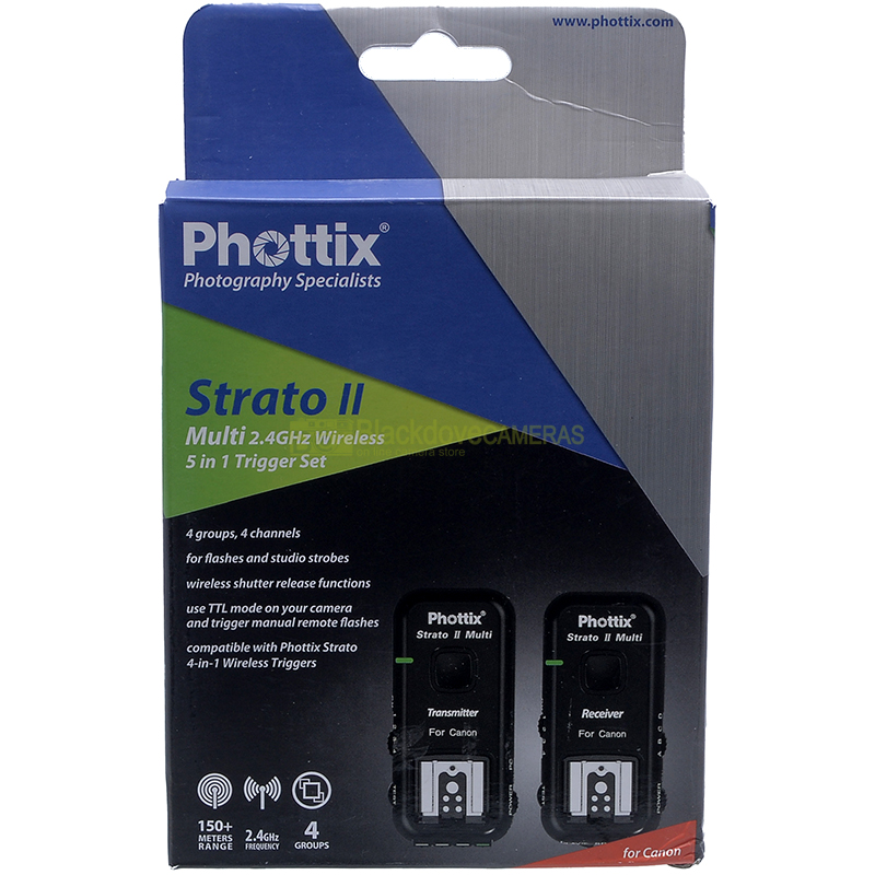 Phottix Strato II Multi Set Telecomando Per Flash 5 In 1 Per Canon Eos. Trigger.