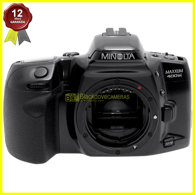 Minolta Maxxum (Dynax) 400si black AF. Fotocamera reflex autofocus a pellicola.
