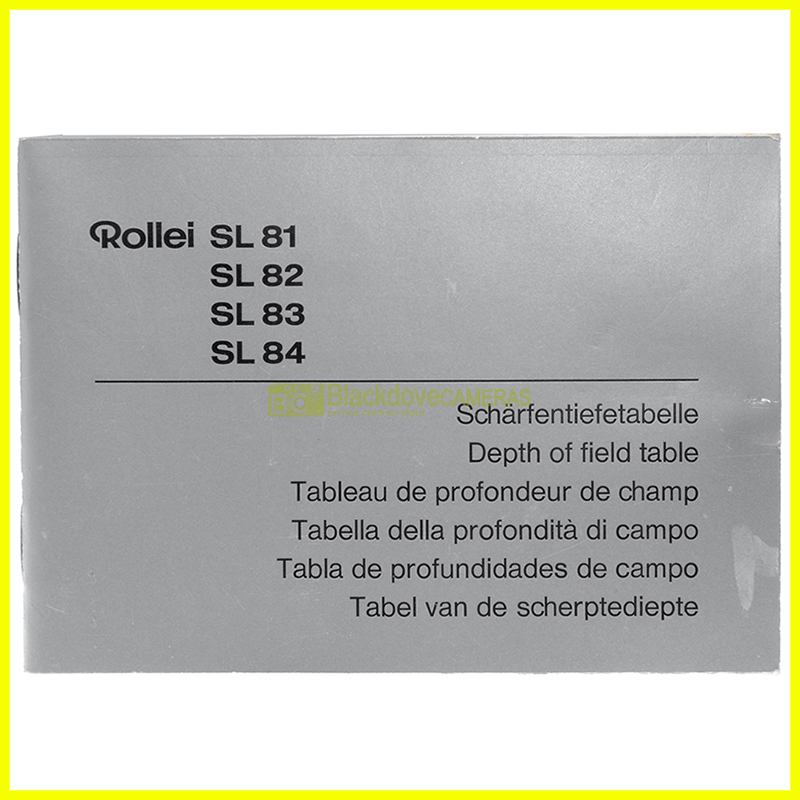 “Tabella della profondità di campo Rollei”
