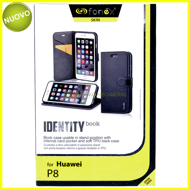 Custodia a libro Fonex Skin Identity book per Huawei P8. P-8 case.