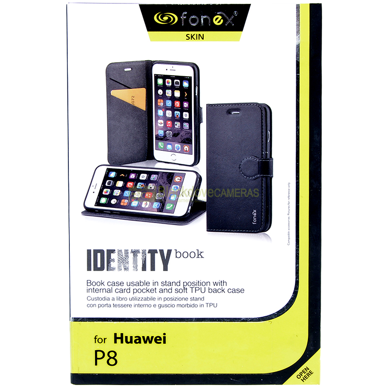 Custodia a libro Fonex Skin Identity book per Huawei P8. P-8 case.