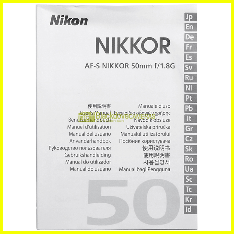 Manuale Nikon AF-S Nikkor 50mm f/1.8G Italiano