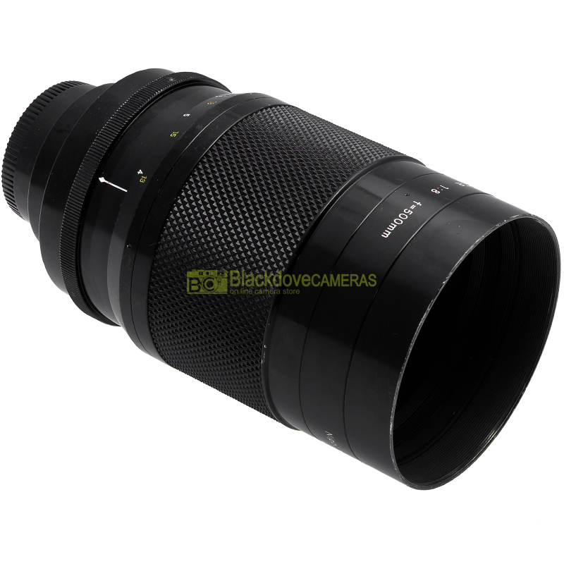 Nikon Reflex Nikkor C 500mm. f8 con paraluce originale utilizzabile su digitali