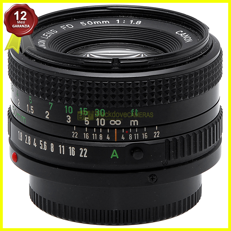 Canon FD 50mm. f1,8 Obiettivo usato per fotocamere manual focus FD e FL