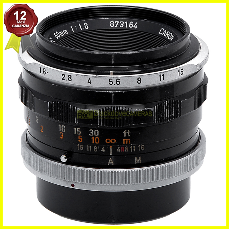 Canon FL 50mm. f1,8 Obiettivo usato per fotocamere manual focus FD e FL