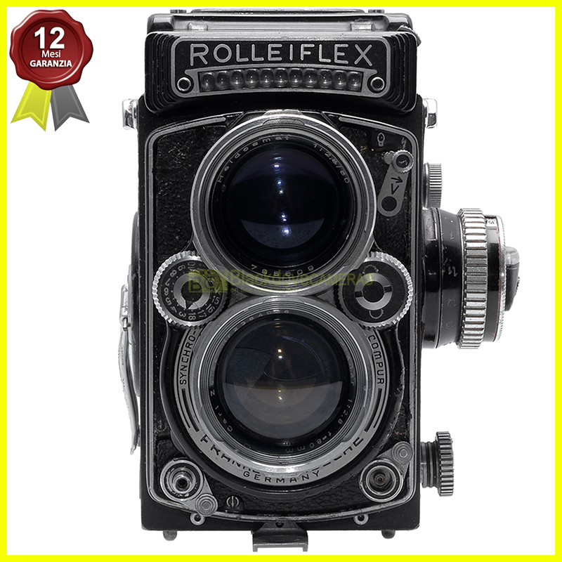 Rollei Rolleiflex 2,8 fotocamera biottica con Zeiss Planar 80mm f2,8 esposimetro