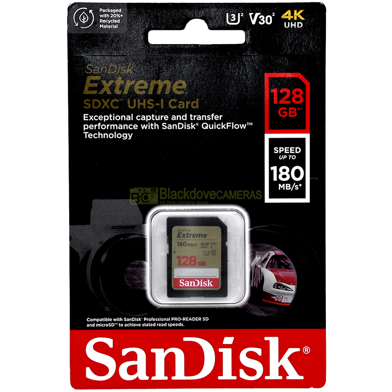 Sandisk Extreme Pro SDXC UHS-1 card 128Gb 170Mb/s. Scheda di memoria SD. 4k UHD