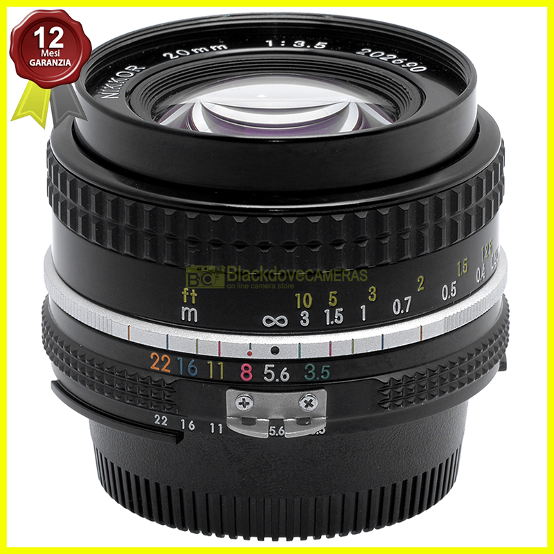 Nikon AI Nikkor 20mm f3,5. Obiettivo manual focus per fotocamere reflex. 20/3,5.