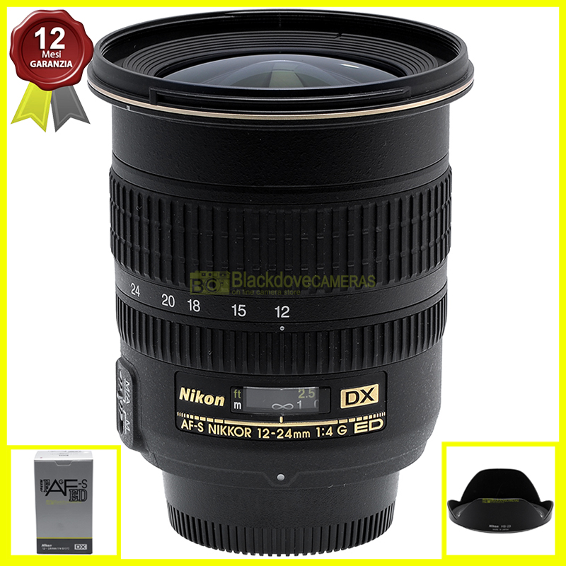 “Nikon AF-S Nikkor 12-24mm f4 G ED DX obiettivo zoom per fotocamere digitali APS”
