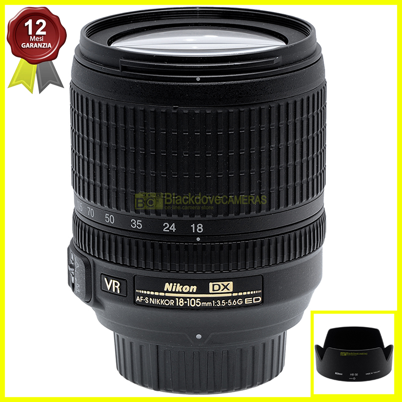Nikon AF-S Nikkor 18/105mm f3,5-5,6 G DX VR obiettivo zoom per reflex digitali. 