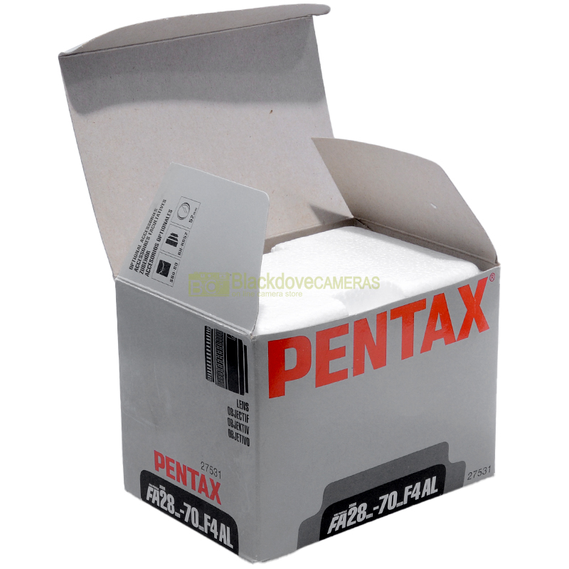 Pentax FA 28/70mm f4 AL empty box. Solo scatola con imballo. Box only